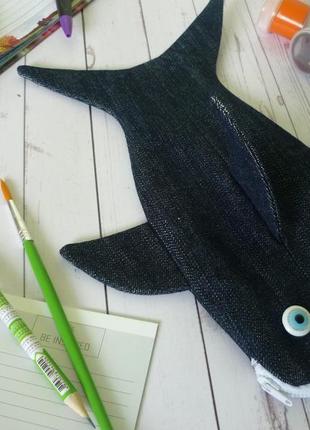 Текстильний пенал "акула"6 фото