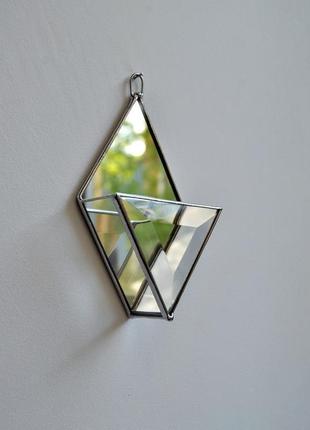 Стеклянный геометрический флорариум с граненым стеклом. настенное кашпо из стекла. водостойкая ваза для цветов.5 фото