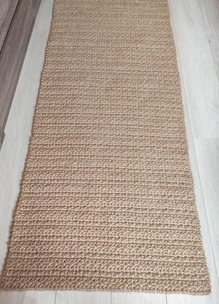 Двосторонній килим -доріжка із джуту. 60 см/ 200 см. циновка.