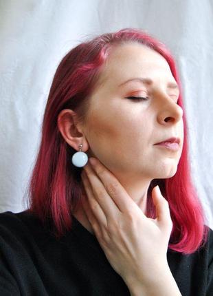 White voluminous earrings1 фото
