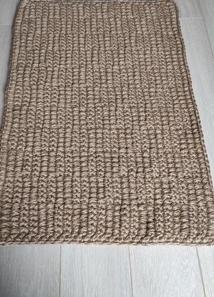 Джутовий килим, плетений килимок, в'язаний килим. 84/55 см.4 фото
