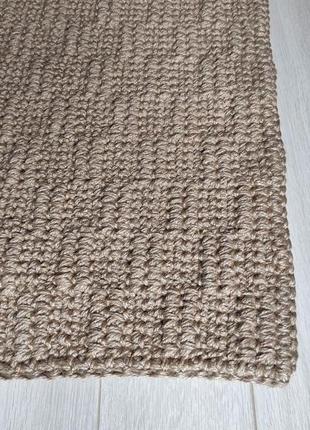 Джутовий килим, плетений килимок, в'язаний килим. 84/55 см.2 фото