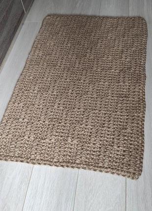 Джутовий килим, плетений килимок, в'язаний килим. 84/55 см.5 фото