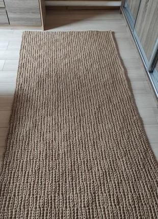 Килим із джуту. двосторонній килимок. плетений килим . 1*2 м.5 фото