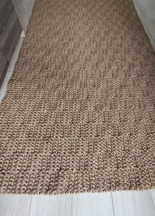 Двосторонній килим доріжка. джутовий килим. циновка. 2*1 м.