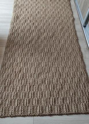 Двосторонній килим доріжка. джутовий килим. циновка. 2*1 м.