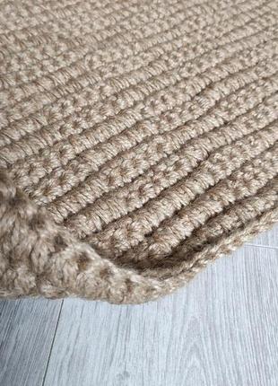 Великий двосторонній плетений джутовий килим ручної роботи. 2/2.5 метра. вязаний килим.9 фото