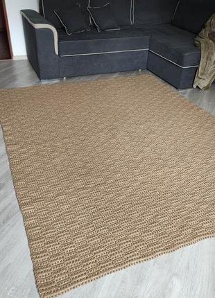 Великий килим ручної роботи із джуту. в'язаний килим. 2/2,5 м