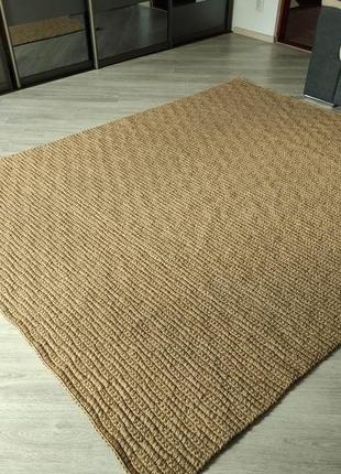 Великий килим ручної роботи із джуту. в'язаний килим. 2/2,5 м