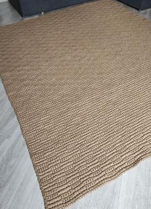 Великий килим ручної роботи із джуту. в'язаний килим. 2/2,5 м