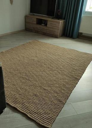 Великий килим ручної роботи із джуту. в'язаний килим. 2/2,5 м