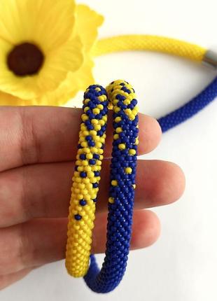 Сет синьо - жовтий намисто та браслет2 фото