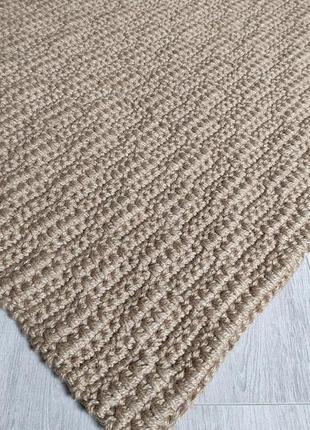 Двосторонній килим із джуту. великий плетений килим 2/2,5 м.7 фото