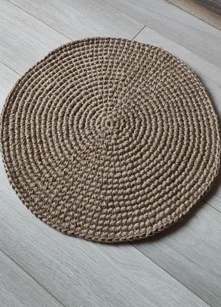 Круглый плетёный коврик. подстилка для животных.3 фото