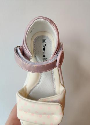 Босоніжки сандалі для дівчинки 27-32 рожеві білі детские босоножки для девочки tom.m8 фото