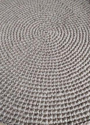 Круглый джутовый коврик диаметр 70см. плетёный коврик.10 фото