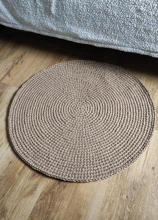 Круглый джутовый коврик диаметр 70см. плетёный коврик.