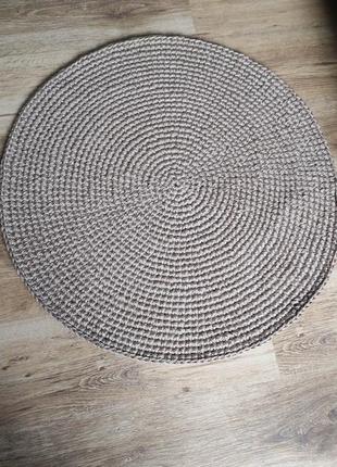 Круглый джутовый коврик диаметр 70см. плетёный коврик.5 фото