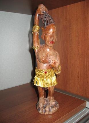 Африканська дерев'яна статуетка з нігеру з декором оригінальна5 фото