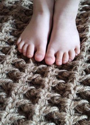 Килимок із джуту, джутовий килим, плетений килимок.4 фото