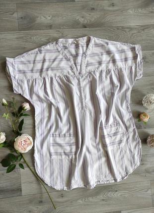 Натуральна комфортна блуза літня футболка туніка подовжена котон батал2 фото
