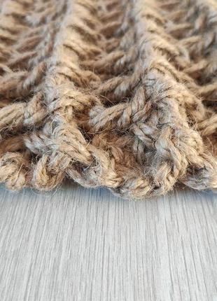 Двосторонній килимок із джуту. маленький плетений килим.7 фото