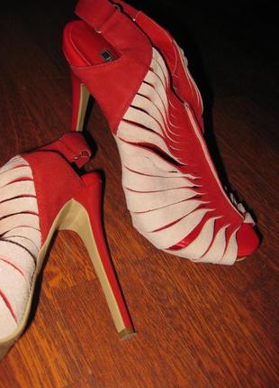 Босоніжки basconi баскони червоні 36р шпилька км07042 фото