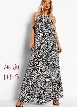 Акция 🎁 стильное платье макси boohoo с леопардовым принтом h&amp;m asos1 фото