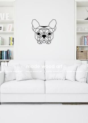 Деревянная картина-панно  "dog bulldog"7 фото