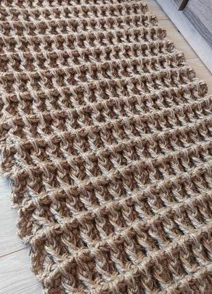 Двосторонній килим -доріжка із джуту. циновка. плетений килим.2 фото