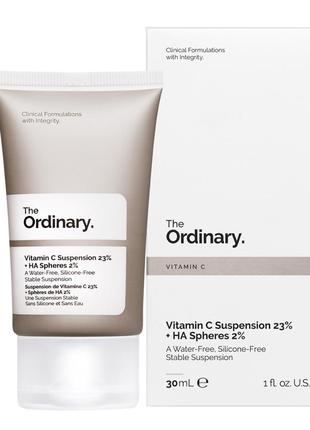 Сироватка з 23 % вітаміном c i 2 % гіалуроновою кислотою
the ordinary vitamin c suspension 23% + ha spheres 2%