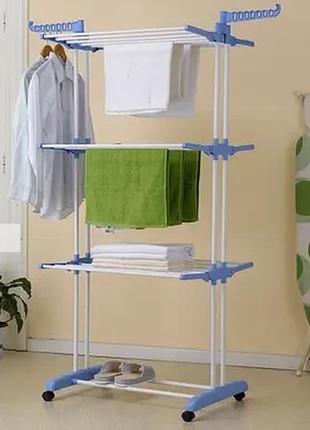 Сушилка складная для белья garment rack сушилка для вещей вертикальная на колесиках1 фото