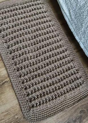 Плетений джутовий килимок. килим доріжка ручної роботи. в'язаний килимок.5 фото