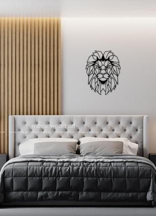 Деревянная картина-панно "голова льва"2 фото