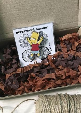 Значок из дерева "барт симпсон" 3