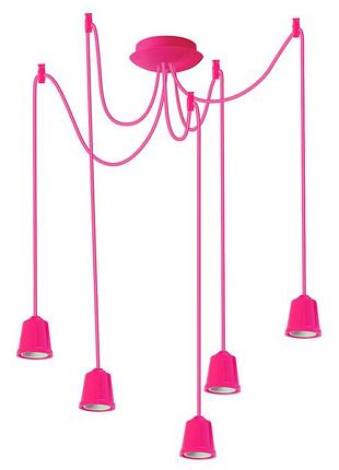 Люстра паук на 5 лампочек потолочная е27 sneha (525 pink)