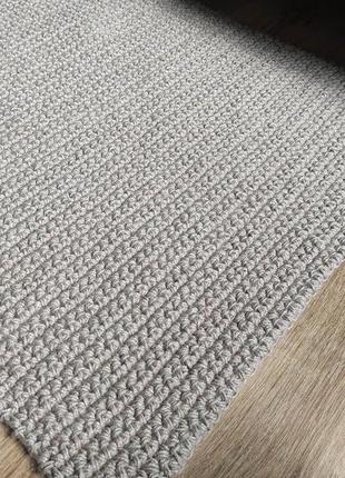 В'язаний килимок із джуту. невеликий плетений килим. циновка.3 фото