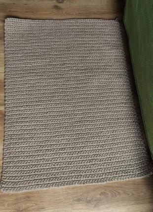 В'язаний килимок із джуту. невеликий плетений килим. циновка.6 фото