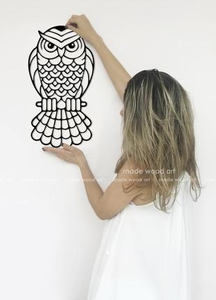 Деревянная картина-панно "owl"3 фото