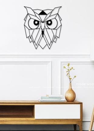 Дерев'яна картина-панно "owl head"4 фото