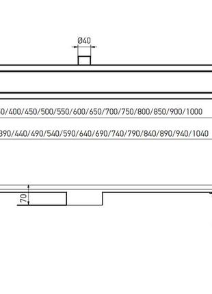 Душевой трап из нержавеющей стали sus304 koer fd35-70x600 (kr3271)2 фото