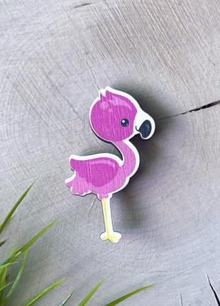 Значок из дерева "фламинго"
