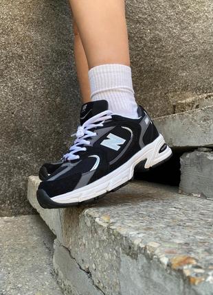 Женские кроссовки new balance 530 black grey 1950 беланс черного с серым цветами3 фото