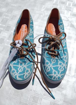 Новые текстильные голубые кеды keds3 фото