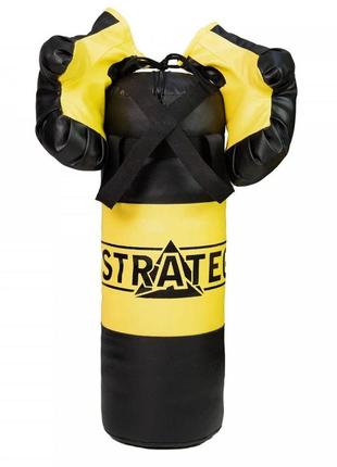 Дитяча іграшка боксерський набір new 2072 груша перчатки колір жовто-чорнийсередній