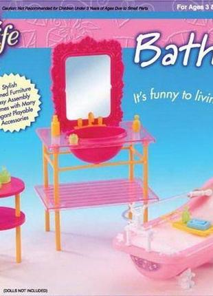 Дитяча іграшка меблі для лялькового будиночку для ванної кімнати, gloria 2913, в кор,26,5*19*8 см