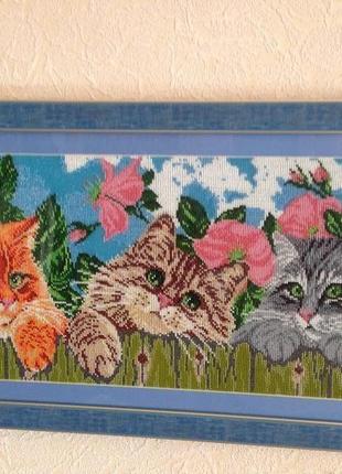 Картина "коты на заборе"