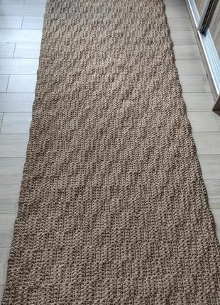 Двосторонній натуральний джутовий килим доріжка 1/3 м. плетена доріжка ручної роботи.5 фото