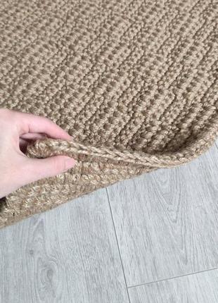 Джутовий килим, плетений килим доріжка 1/3 м. двосторонній натуральний джутовий килим.9 фото