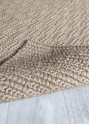 Джутовий килим, плетений килим доріжка 1/3 м. двосторонній натуральний джутовий килим.10 фото